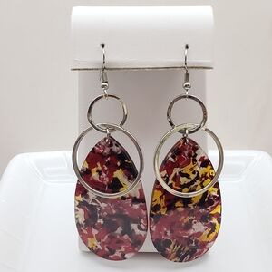 Smooth Acrylic Tortoise Large Tear Drop Dangles